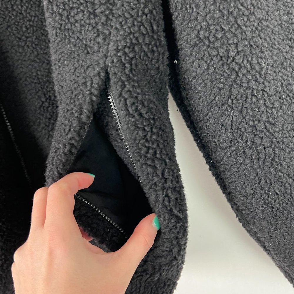 Theory Glacial Fleece Jacket Full Zip Black Size Medium M - Picture 7 of 16